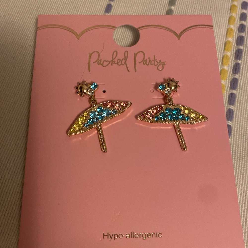 Packed Party NIP beach umbrella ⛱️ earrings